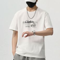 批发实拍2025夏季冰感圆领短袖t恤男百搭简约印花休闲宽松短袖T恤衫