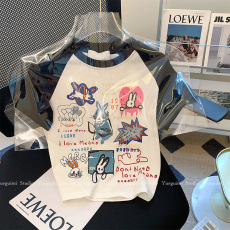 批发官图【后包领210克纯棉螺纹】正肩<b class='q'>T</b><b class='q'>恤</b>女短袖夏短款上衣插肩袖