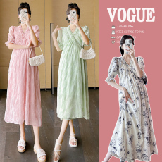 批发实拍大量现现~法式开襟<b class='q'>孕妇装</b>夏刺绣薄款V领<b class='q'>孕妇</b><b class='q'>连衣裙</b>开扣可<b class='q'>哺乳</b>