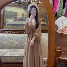 批发波西米亚度假风连衣裙女早秋装2025新款设计感小众超仙<b class='q'>雪纺</b>长裙子