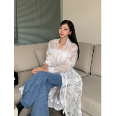 批发已出货 韩国<b class='q'>东大门</b>小众设计感微透蕾丝钩花网纱<b class='q'>连衣裙</b>女