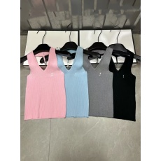 批发高品质25春季新款装饰logo挂脖针织无袖背心性感<b class='q'>修身</b>减龄百搭上衣