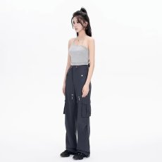 批发复古美式<b class='q'>街头</b>潮牌黑色工装裤子男女宽松直筒显瘦运动裤长裤
