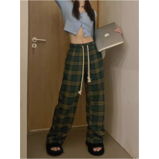 批发美式工装裤女秋季2025新款复古高腰阔腿抽绳小个子束脚登山运动裤