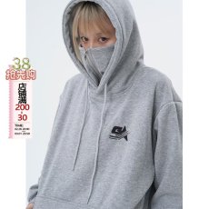 批发刺绣连帽<b class='q'>卫衣</b><b class='q'>男士</b>春秋款潮牌宽松运动套头衫美式复古重磅情侣外套