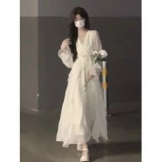 批发优质质量  初恋长裙超仙甜美温柔风荷叶边公主连衣裙女春夏季穿搭