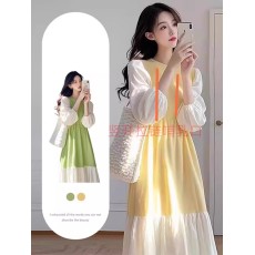 批发现货哺乳衣2025秋季新款拼接纯棉宽松显瘦气质辣妈哺乳衣连衣裙潮