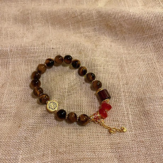 批发中古vintage美拉德虎眼石串珠手链女轻奢小众百搭气质高级感手环