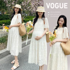 批发有货 2026孕妇夏装新款时尚雪纺刺绣<b class='q'>连衣裙</b>宽松显瘦高级感仙女裙