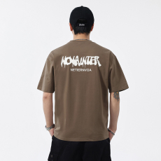 批发实拍2025夏季新款短袖t恤男潮牌宽松百搭字母印花半袖体恤男