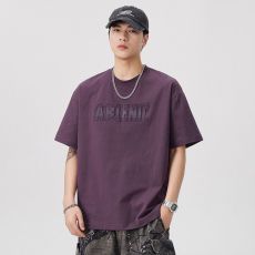 批发实拍潮牌刺绣短袖t恤男2025夏季新款美式重磅纯棉宽松百搭体恤男