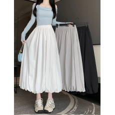 批发夏季新款长款<b class='q'>裙</b>子女装高腰花苞<b class='q'>裙</b>小个子白色半身<b class='q'>裙</b>小众长<b class='q'>裙</b>a<b class='q'>字</b><b class='q'>裙</b>