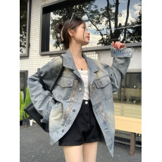 批发2026春季新款牛仔外套女长袖 oversize韩版宽松vintage<b class='q'>夹克</b>衫bf潮