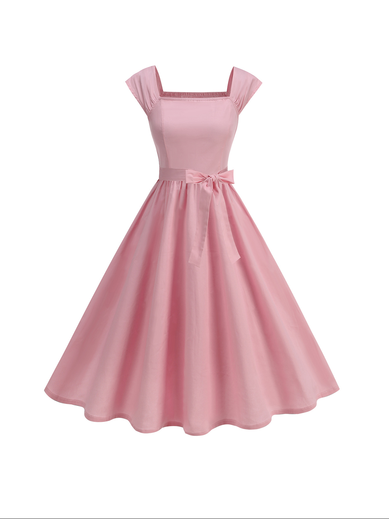 MY16687# 亚马逊跨境外贸欧美女装无袖连衣裙纯色背心裙复古优雅气质裙...