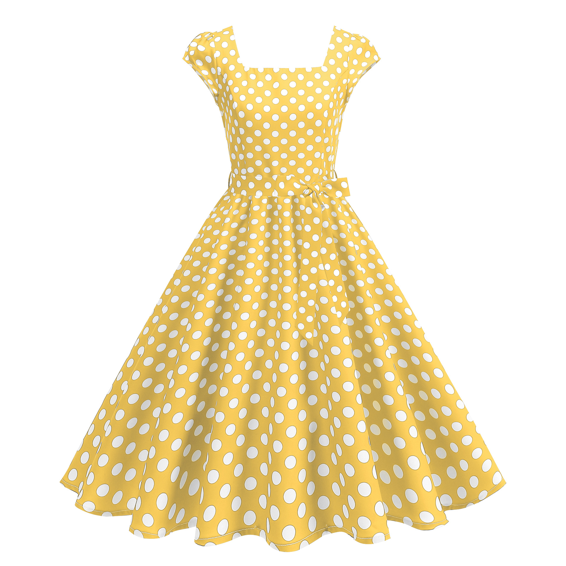 MY16684# 波点时尚吊带修身显瘦复古大摆连衣裙外贸跨境赫本风连衣裙女...