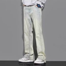 批发黄泥色牛仔裤男美式<b class='q'>复古</b>水洗做旧文艺流行长裤ins新款潮流<b class='q'>日系</b>