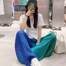 批发冰丝渐变彩虹阔腿裤女夏薄款韩版宽松大码显瘦直筒裤