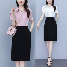 批发已出货 2026夏季新款短袖<b class='q'>拼接</b>假两件<b class='q'>连衣裙</b>大码女装显瘦裙子