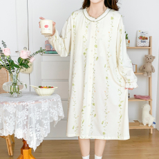 批发带胸垫纯棉莫代尔月子服女春孕妇睡裙哺乳服<b class='q'>夏</b>孕期产后家居裙长裙