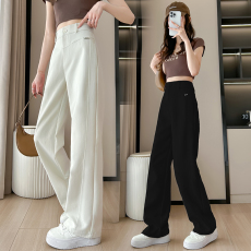 批发冰丝阔腿裤女春秋薄款直筒裤2025新款西装裤垂感显瘦休闲<b class='q'>白</b>色<b class='q'>裤子</b>