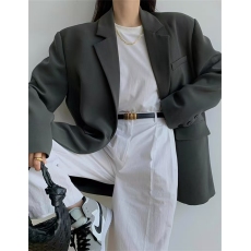 批发周淼zhoumiao2026春秋新款高级设计感<b class='q'>女</b>士黑色休闲<b class='q'>小西装</b>外套<b class='q'>女</b>