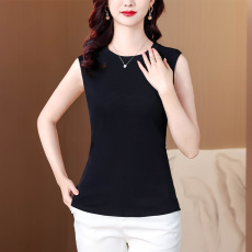 批发2026夏季新款低圆领蕾丝双层网纱内搭洋气修身打底衫女