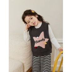 批发女童洋气时髦针织背心儿童2025<b class='q'>春</b>秋新款幼儿园无袖坎肩马甲针织衫