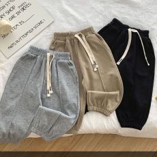 批发男女童春秋百搭系带压线条<b class='q'>宝宝</b>裤子松紧腰束口休闲裤运动裤长裤潮