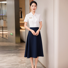 批发简约干练职业<b class='q'>工作服</b>短袖衬衣女春夏季新款酒店<b class='q'>服务员</b>通勤正装衬衫