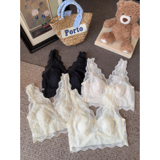 批发实拍大码法式蕾丝美背叠穿神器兔耳朵杯垫免<b class='q'>文胸</b>内衣打底吊带<b class='q'>背心</b>