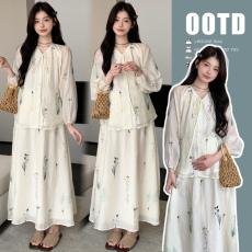 批发现<b class='q'>实拍</b>新款春夏重工全刺绣孕妈上衣+高腰猪鼻扣半身裙套装