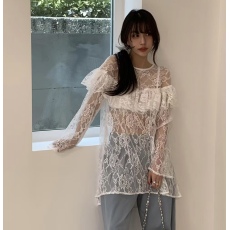 批发现~chic<b class='q'>百搭</b>小众蕾丝网纱连衣裙