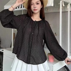 批发韩版夏季烫钻满天星文艺小清新长袖衬衫原宿风休闲<b class='q'>百搭</b>复古衬衣女