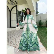 批发特色款/<b class='q'>巴洛克</b>风中东迪拜复古拼色<b class='q'>连衣裙</b>/旅游拍照绝绝子及踝长裙