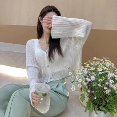 批发天猫抖音质量防晒开衫<b class='q'>外套女</b>夏季薄款外搭披肩罩衫冰丝针织上衣