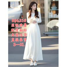 批发春季上流社会法式高端精致气质名媛长裙高级感正式场合白色连衣裙