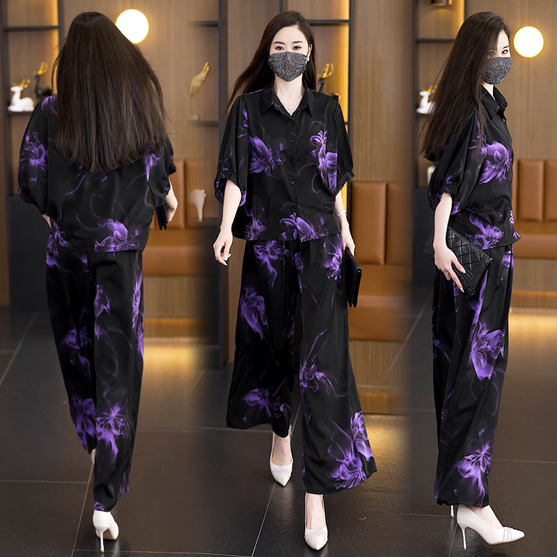 MY3774# 新款大码套装夏款女装时尚减龄洋气修身两件套女裝貨源服裝批發