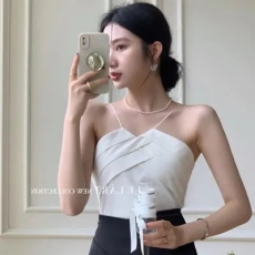 批发挂脖小吊带背心女外穿秋季西装内搭打底醋酸法式别致锁骨<b class='q'>雪纺</b><b class='q'>上衣</b>