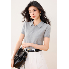 批发实拍◆有◆经典知识分子文艺<b class='q'>短袖</b>针织衫女夏复古休闲polo衫t