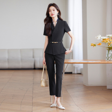 批发小个子职业灰色西服套装女2025年春夏季新款<b class='q'>修身</b>销售短款西装外套