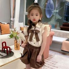 批发女童夏装套装2026新款薄款洋气polo领短袖儿童夏季短裤休闲两件套
