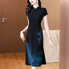 批发香云纱<b class='q'>真丝</b>连衣裙女2026新款国风中式改良桑蚕丝<b class='q'>旗袍</b>裙优雅气质
