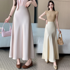 批发气质鱼尾裙缎面显瘦<b class='q'>包臀</b><b class='q'>半身</b>裙女2025夏季新款中长款高腰<b class='q'>长裙</b>