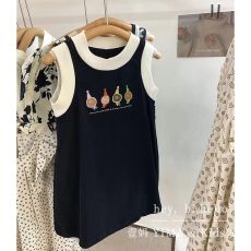 批发女童新款韩版休闲无袖撞色休闲洋气背心裙童装