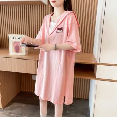 批发实拍首发100棉纯棉短袖t恤裙女大码连衣裙女装胖mm<b class='q'>上衣</b>