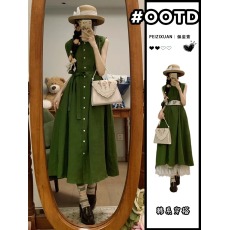 批发大量货，四面弹面料无袖连衣裙女简约休闲夏季舒适松弛氛围感长裙