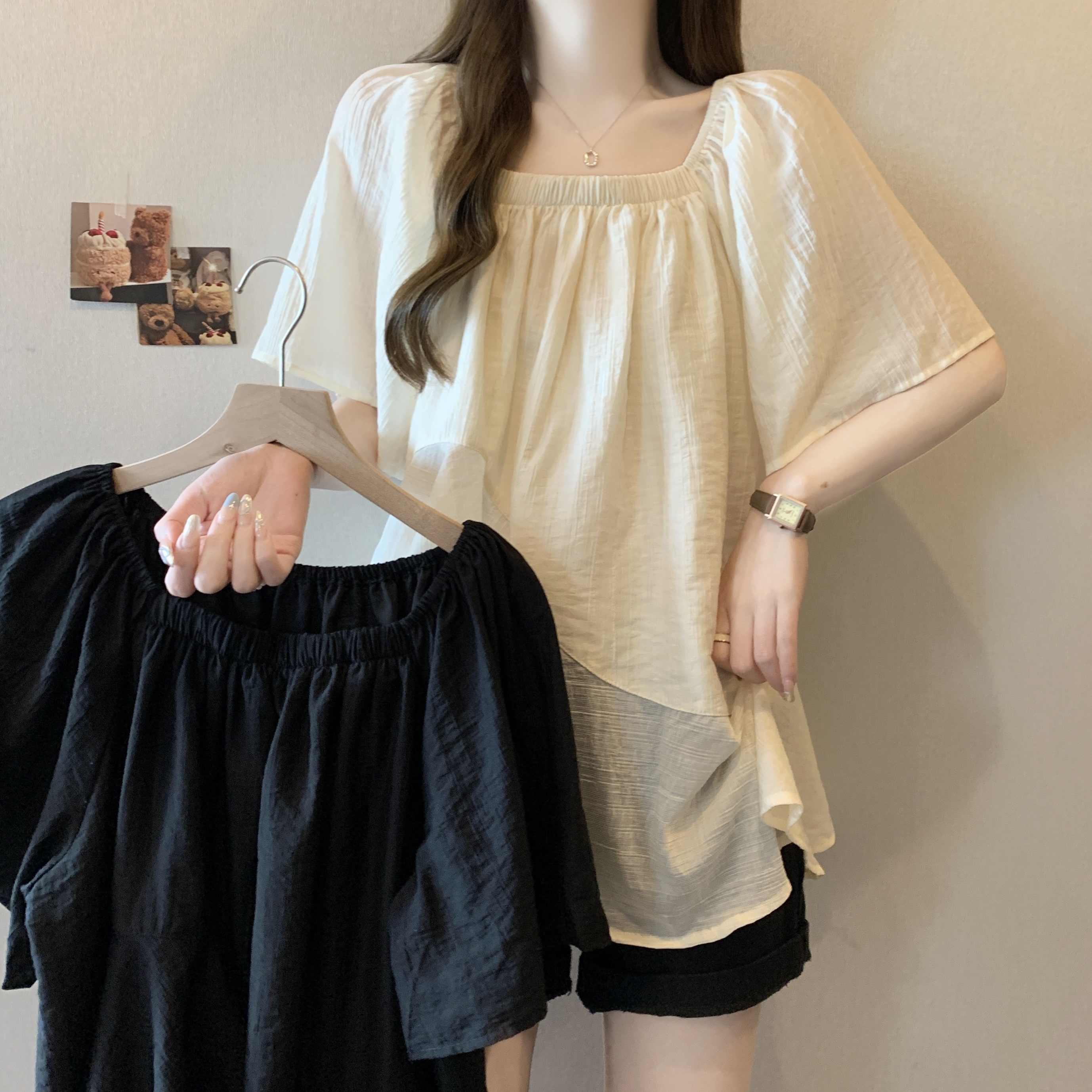MY6590# 夏季新款不规则减龄上衣开叉显瘦半身裙两件套夏中款裙子女裝貨源服裝批發