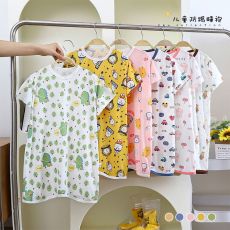 批发宝宝连体睡衣夏季薄款儿童连身防踢空调服冰丝男女宝宝婴幼儿睡袍