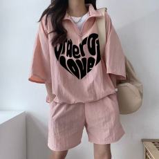 批发<b class='q'>韩版</b><b class='q'>运动服</b>套装女夏季2025新款短袖短裤校园风可爱少女跑步两件