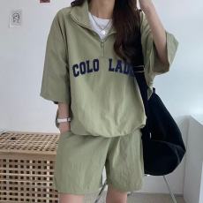 批发<b class='q'>韩版</b><b class='q'>运动服</b>套装女夏季2026新款短袖短裤校园风可爱少女跑步两件
